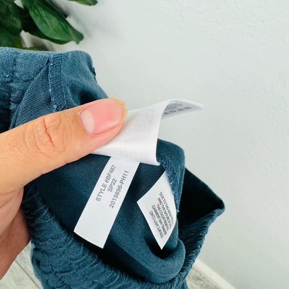 New J. Crew Blue Tie- Waist Tall New Seaside Pant in Linen Blend - Picture 8 of 8